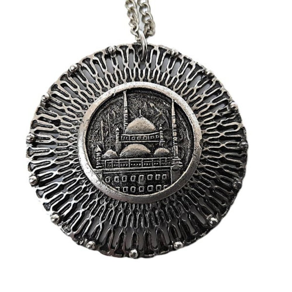 Vintage Muhammad Ali Pasha Castle Pendant Necklace Egypt Nile Medallion